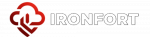 Ironfort logo footer in white